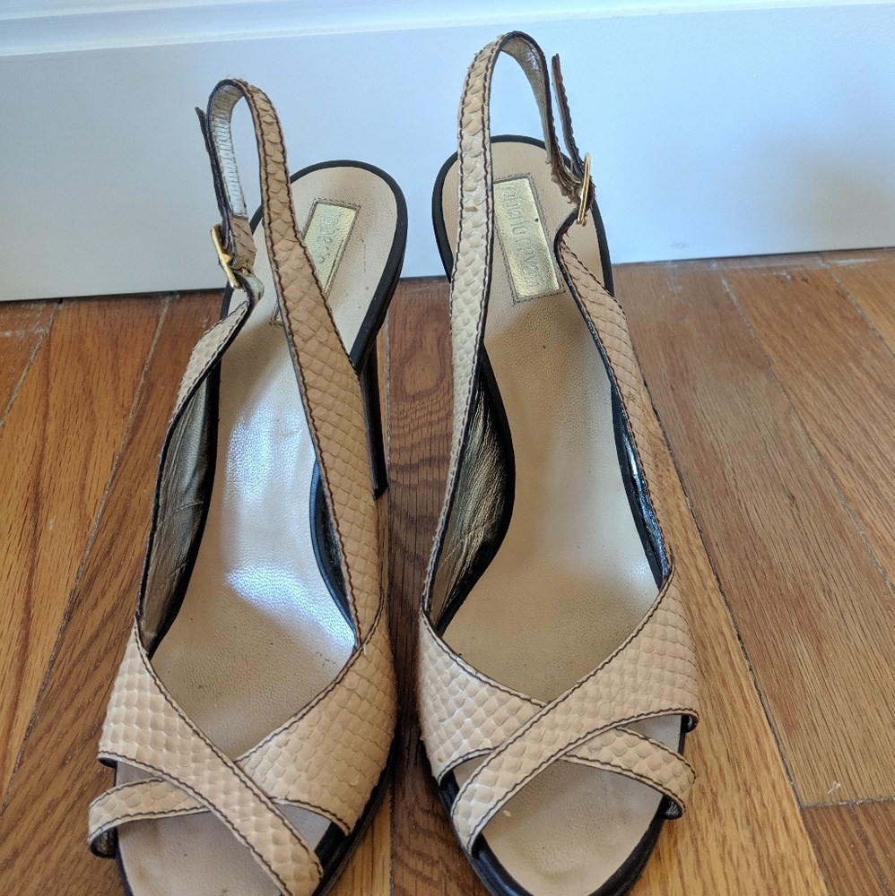 Roverto Cavalli snake skin heels